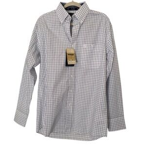 Wrangler x George Strait Blue & White Checkered Casual Button Down Shirt Western